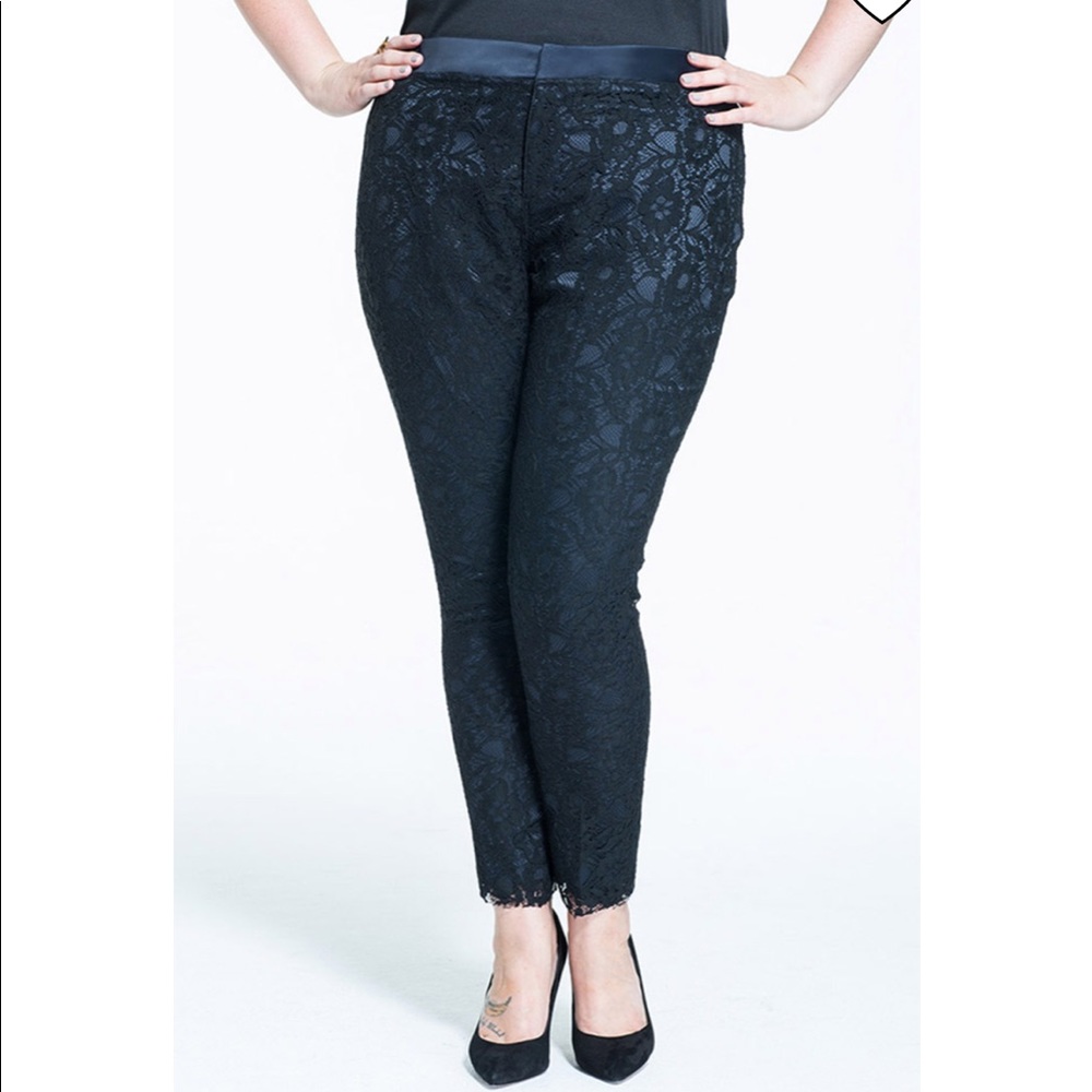 Club Monaco Navy Blue Lace Skinny Dress Pant